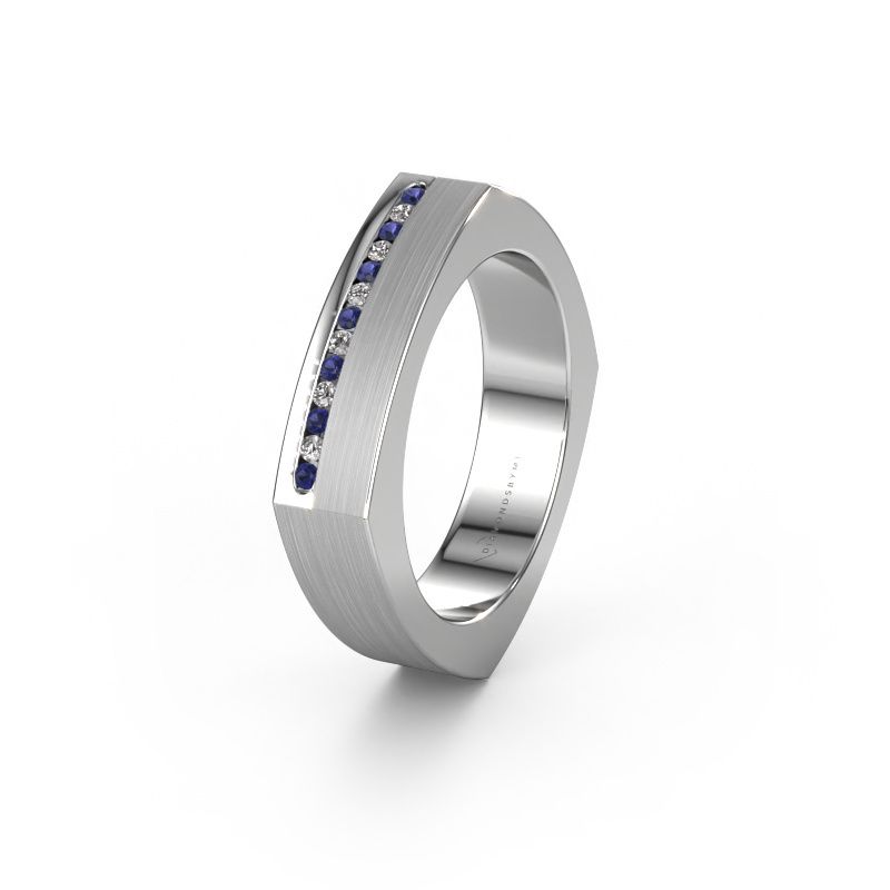 Bague de mariage WH2005L 950 platine saphir ±5x2 mm