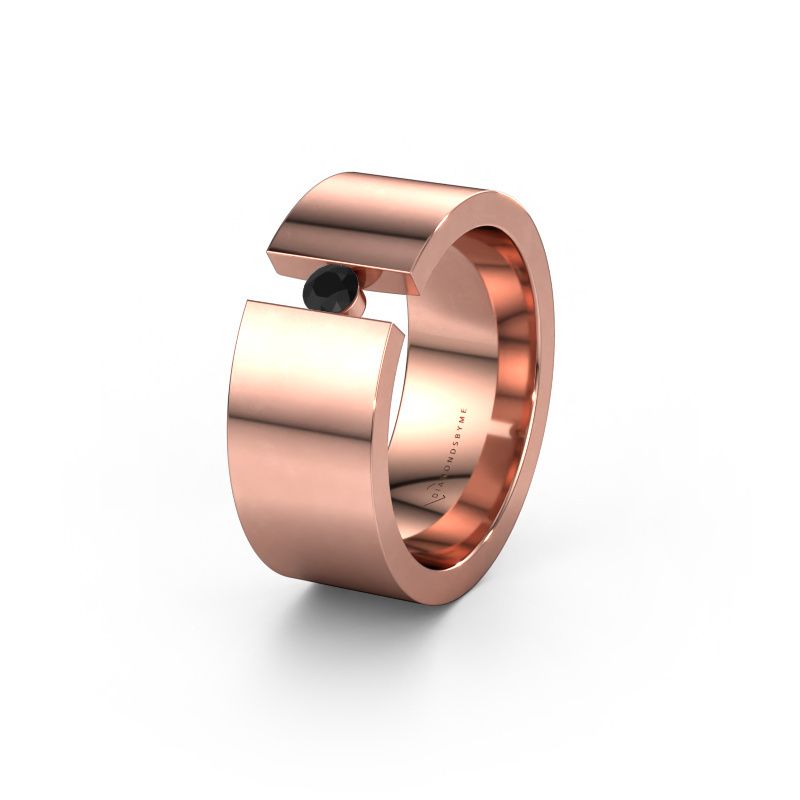 Wedding ring WH0146L18BP 585 rose gold black diamond ±8x2 mm