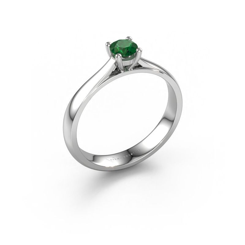 Engagement ring Sam 950 platinum emerald 4.2 mm