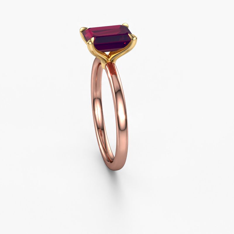 Image of Engagement Ring Crystal Eme 1<br/>585 rose gold<br/>Rhodolite 8x6 mm