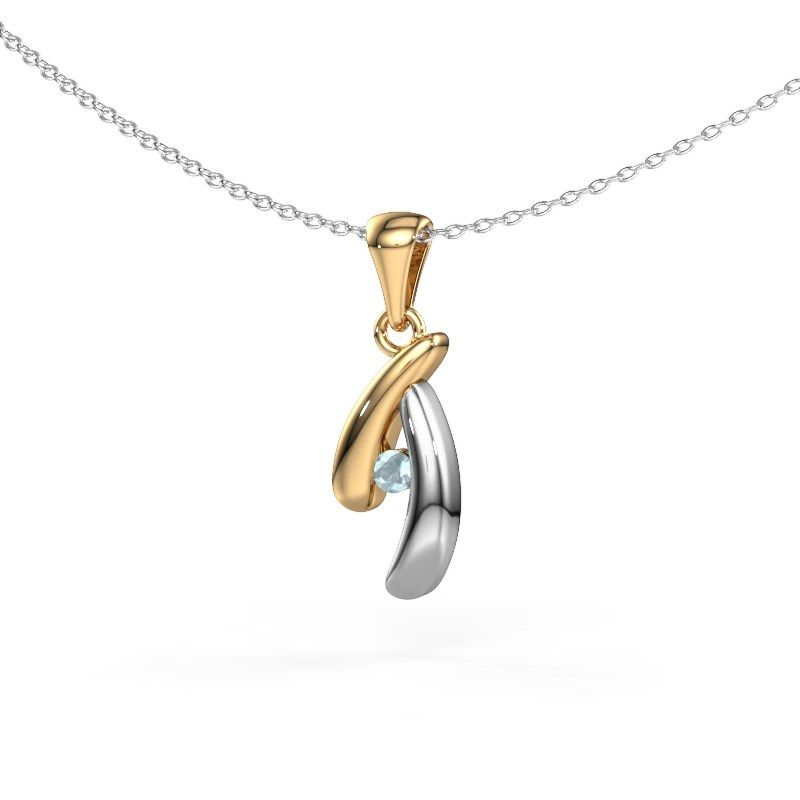 Pendentif Jinke 585 or jaune aigue-marine 2.5 mm