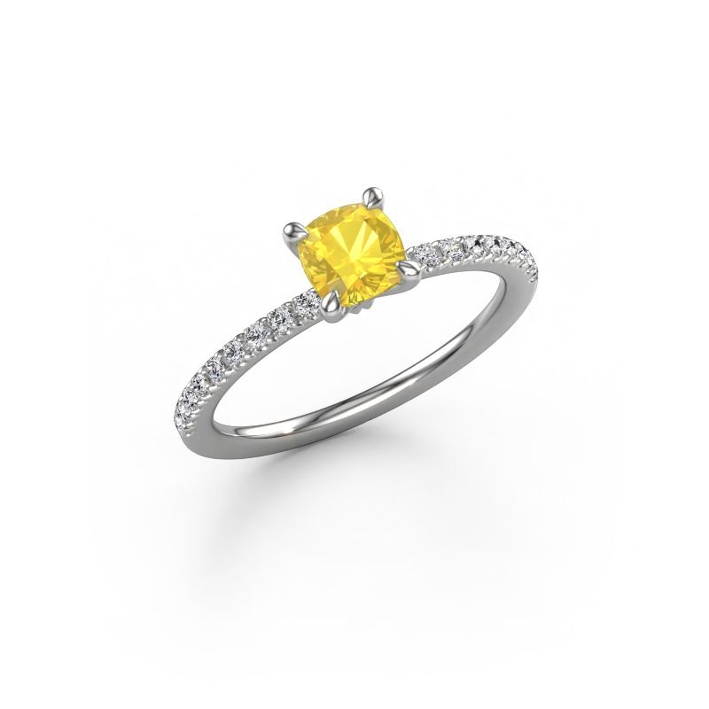 Verlobungsring Crystal CUS 2 585 Weißgold Gelb Saphir 5 mm
