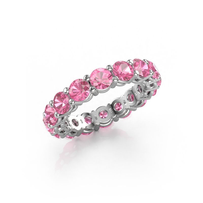 Vorsteckring Michelle full 4.0 585 Weißgold Pink Saphir 4 mm