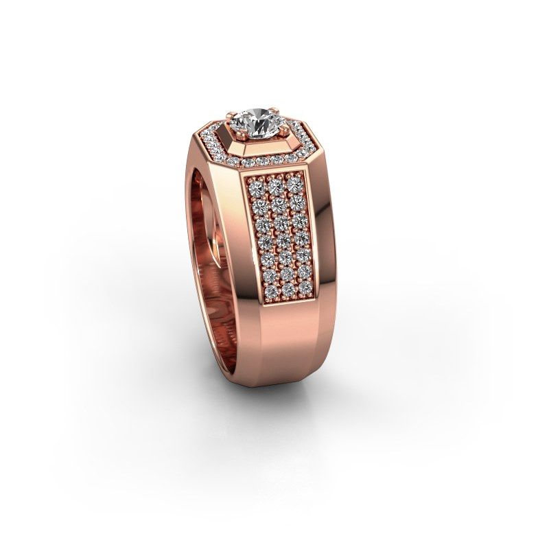 Image of Men's ring Pavan 375 rose gold lab-grown diamond 1.088 crt
