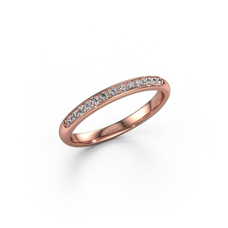 Stackable ring SR20B6H 585 rose gold lab grown diamond 0.168 crt