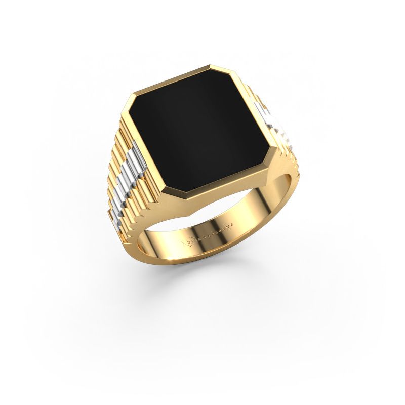 Signet ring Brent 3 585 gold onyx 14x12 mm