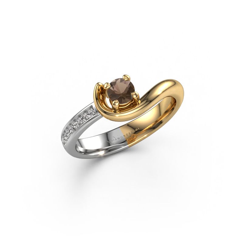 Verlovingsring Ceylin 585 goud rookkwarts 4 mm