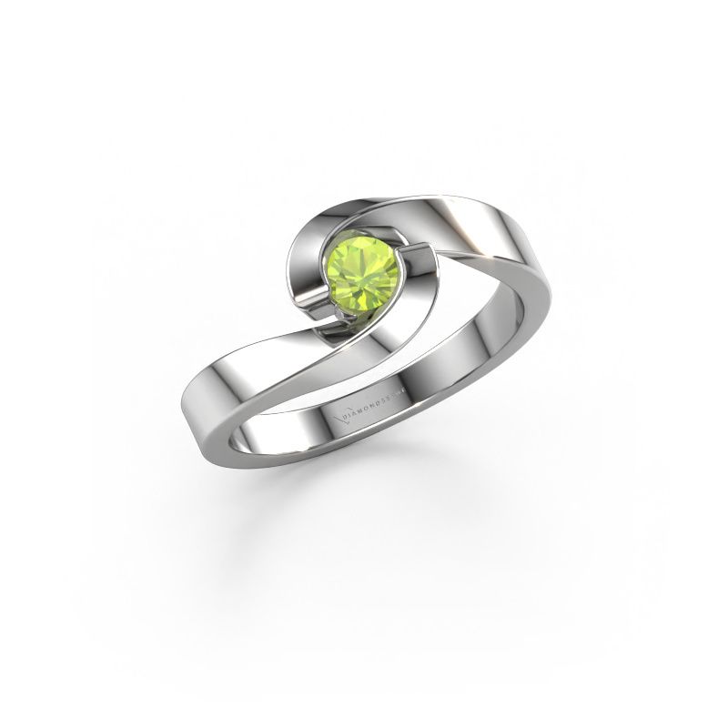 Verlobungsring Sheryl 950 Platin Peridot 3.7 mm