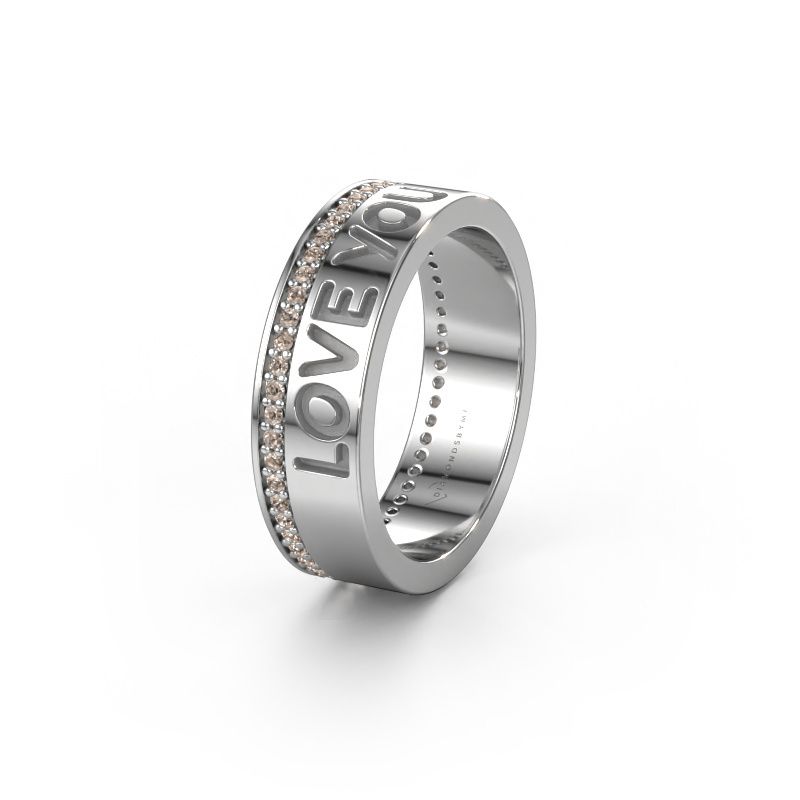 Trouwring Namering 4 585 witgoud ±6x2 mm