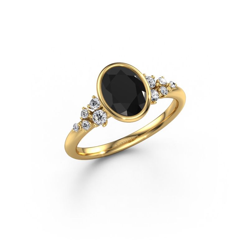 Engagement ring Aliyah OVL 585 gold black diamond 1.603 crt