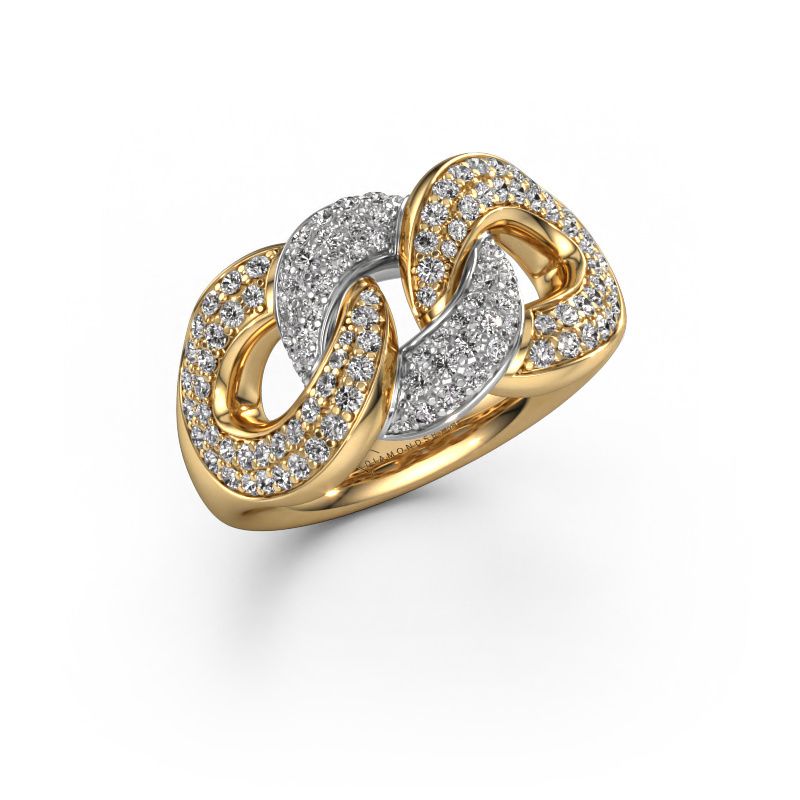Ring Kylie 3 11mm 585 gold lab grown diamond 0.78 crt