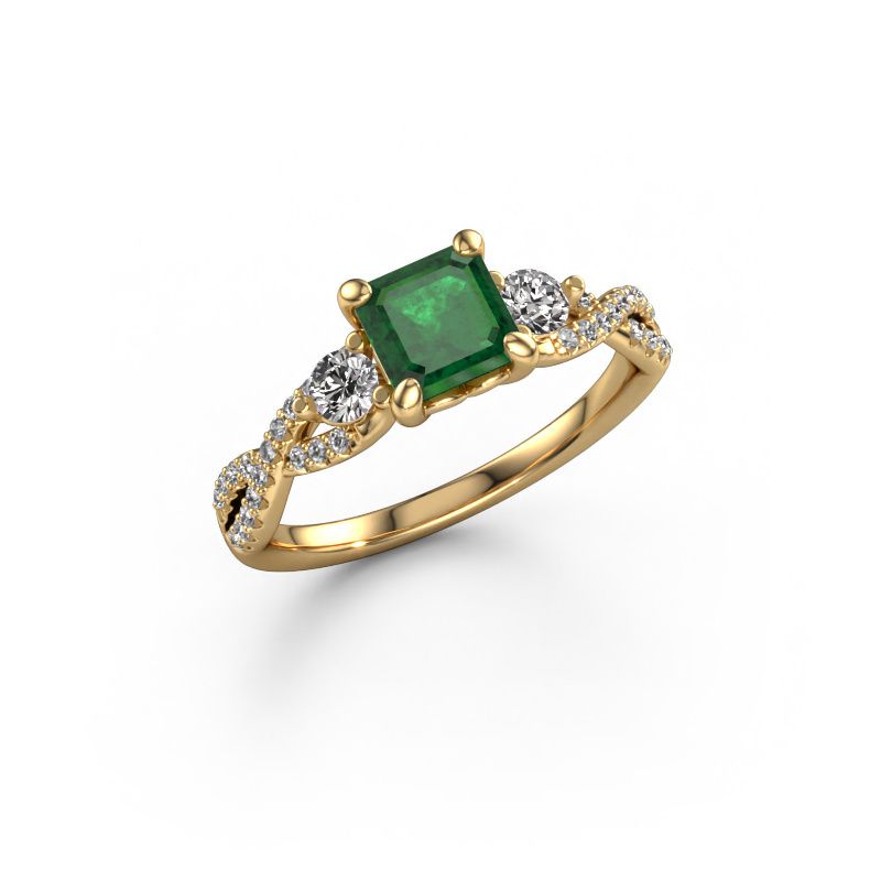 Verlobungsring Marilou ASC 585 Gold Smaragd 5.5 mm