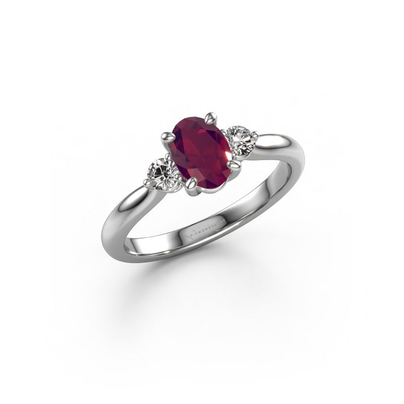 Verlovingsring Lieselot OVL 950 platina rhodoliet 7x5 mm