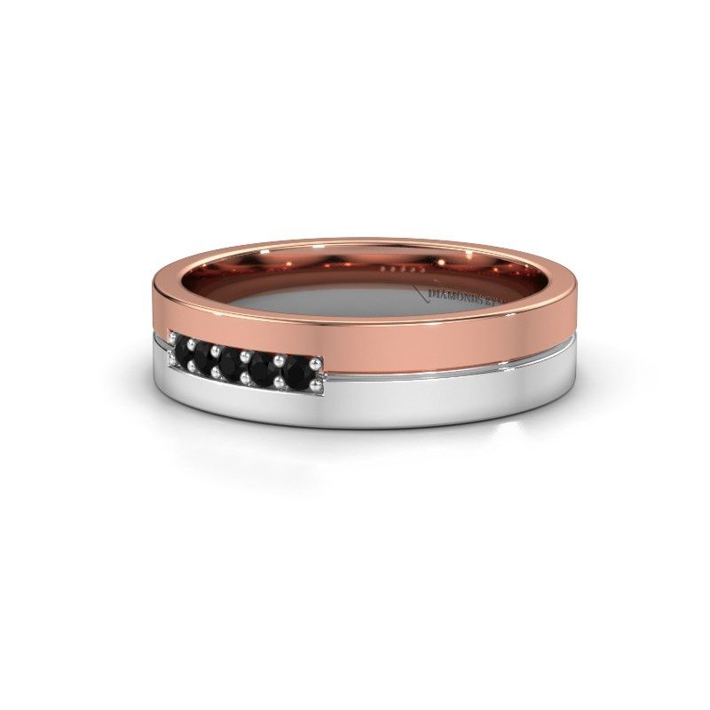 Afbeelding van Trouwring WH0211L15AP 585 rosé goud zwarte diamant ±5x1.7 mm