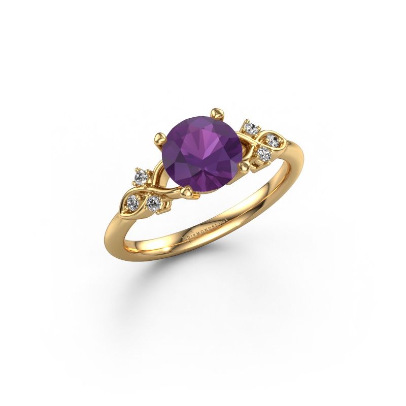 Engagement ring Azra RND 585 gold amethyst 7 mm