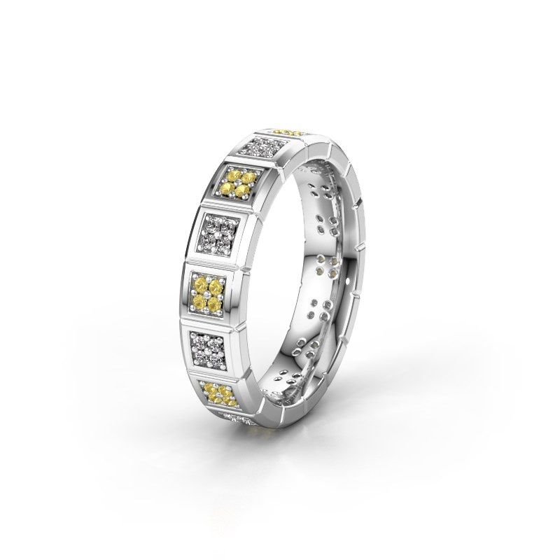 Image of Wedding ring WH2056L15DP<br/>950 platinum ±5x2.4 mm<br/>Yellow sapphire