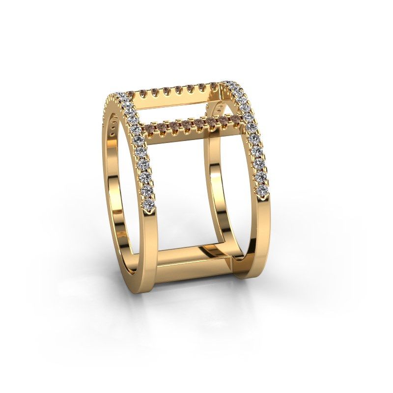 Afbeelding van Ring Amee 585 goud bruine diamant 0.407 crt