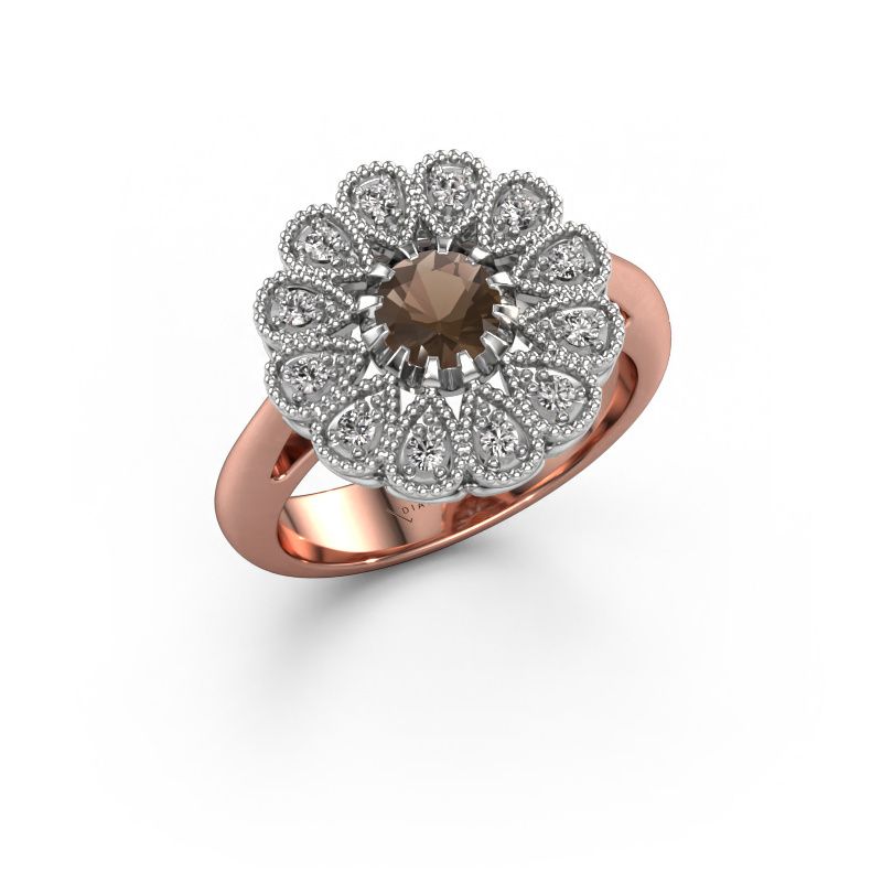 Verlobungsring Kaat 585 Roségold Rauchquarz 5 mm