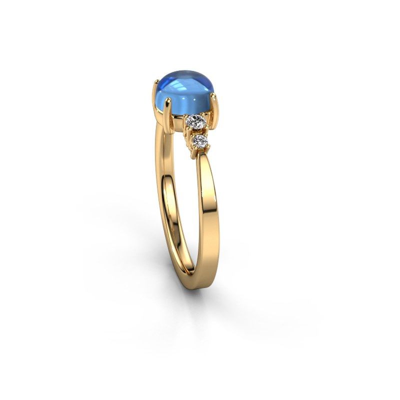 Afbeelding van Ring Regine 585 goud blauw topaas 6 mm