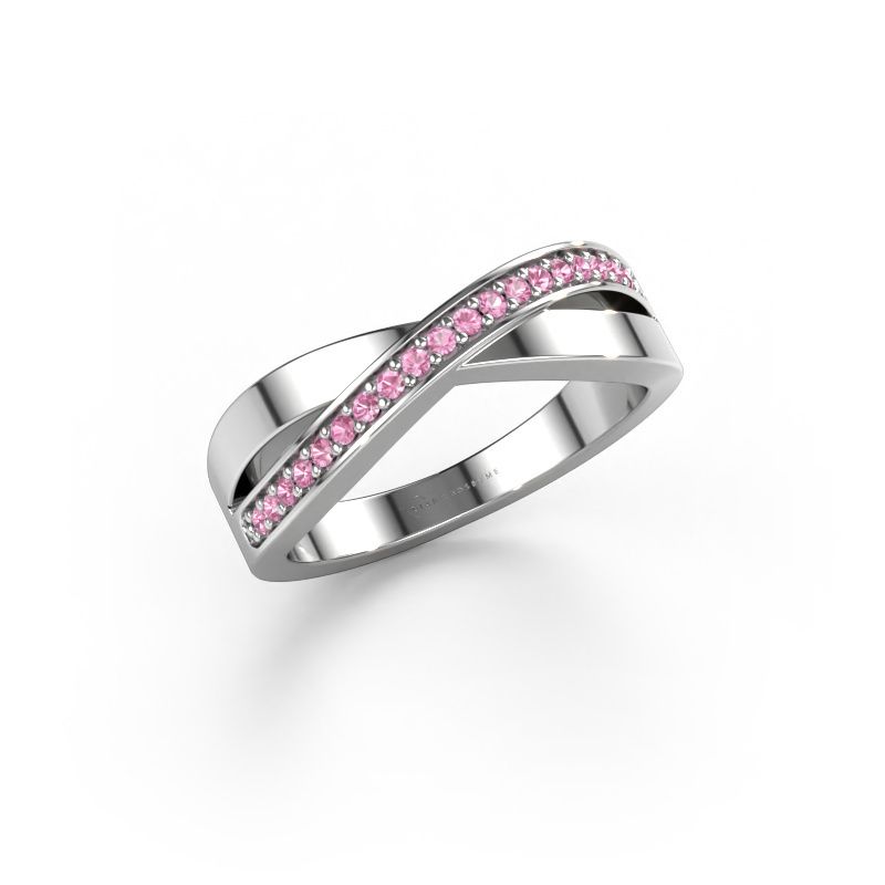Bague Kaley 585 or blanc saphir rose 1.2 mm