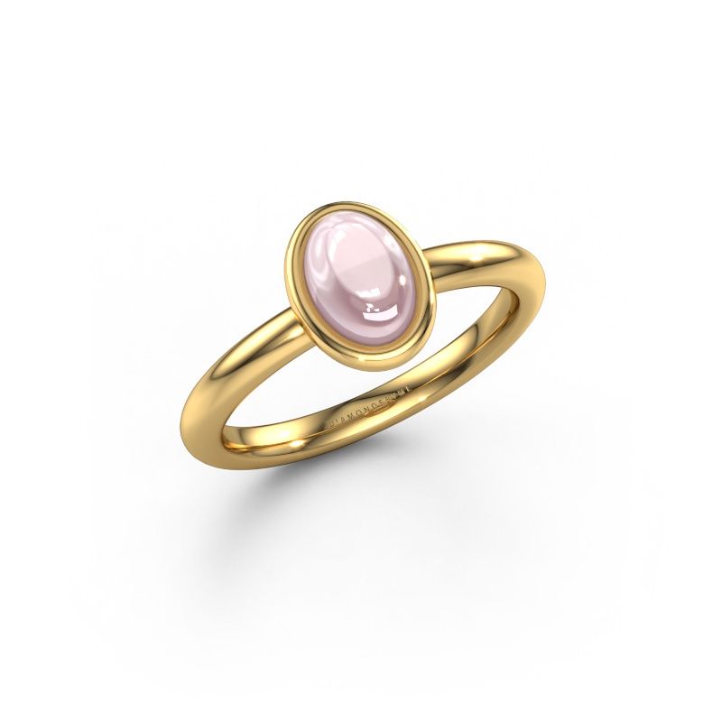 Ring Blossom OVL 2 585 gold morganite champagne 7x5 mm