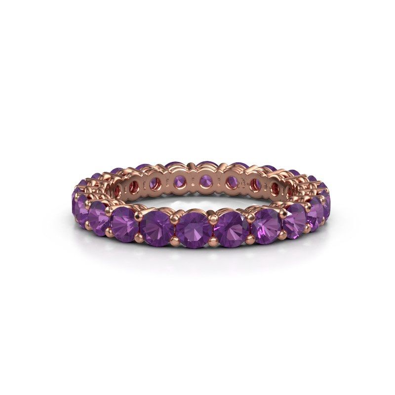 Image of Stackable ring Michelle full 3.0 585 rose gold amethyst 3 mm