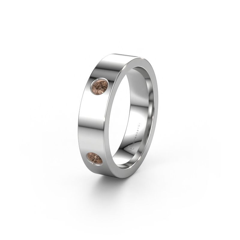 Trouwring WH0104L15BP 950 platina bruine diamant 0.50 crt ±4x2 mm