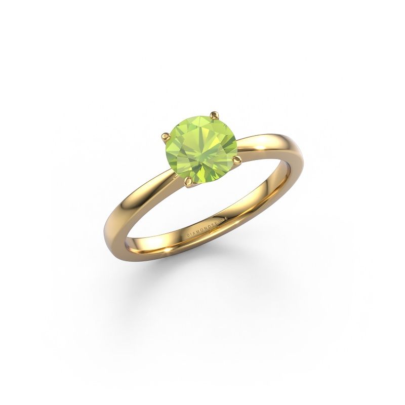 Engagement ring Kitty 585 gold peridot 6.2 mm