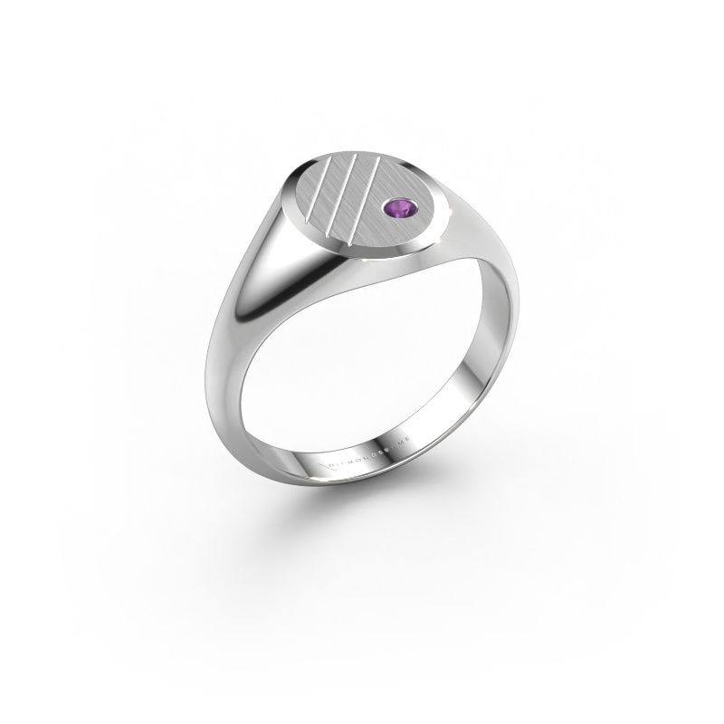 Pinky ring Wesley 1 950 platinum amethyst 2 mm