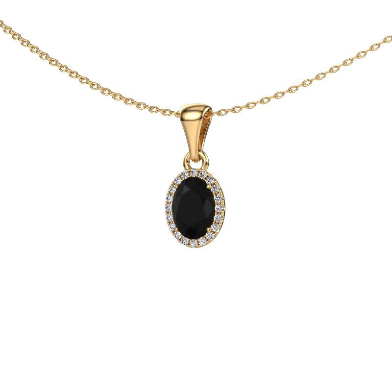 Pendant Seline ovl 585 gold black diamond 1.15 crt