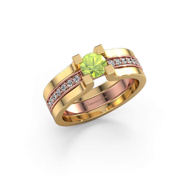 Engagement ring Myrthe 585 rose gold peridot 5 mm