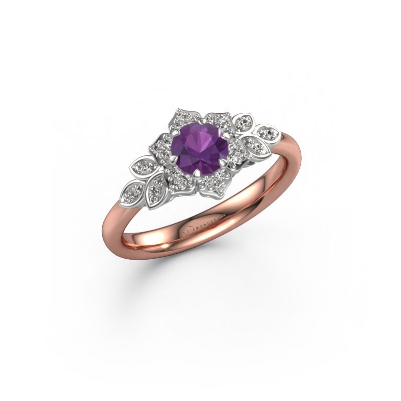 Engagement ring Tatjana 585 rose gold amethyst 5 mm