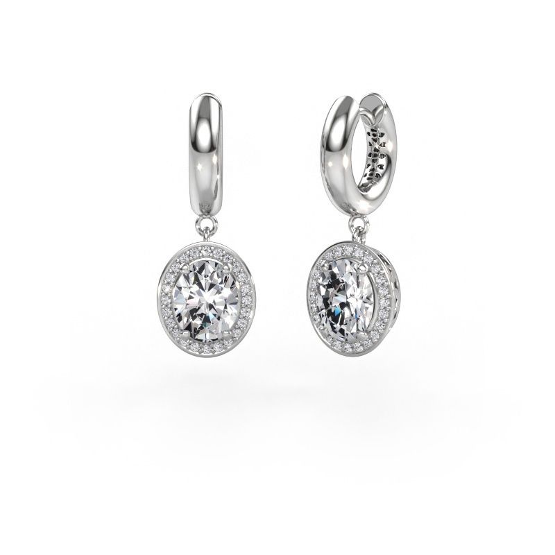 Drop earrings Annett 950 platinum lab-grown diamond 3.922 crt