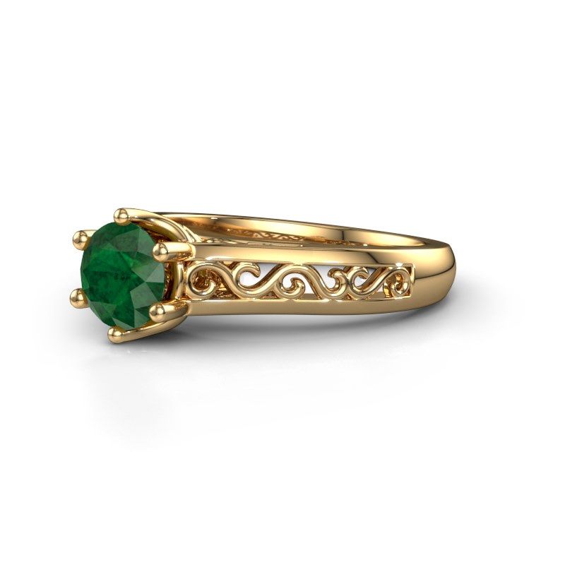 Image of Engagement ring shan<br/>585 gold<br/>Emerald 6 mm