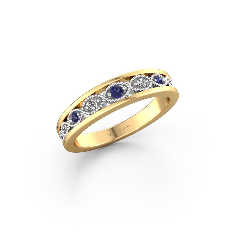Stackable ring Laine 585 gold sapphire 2 mm