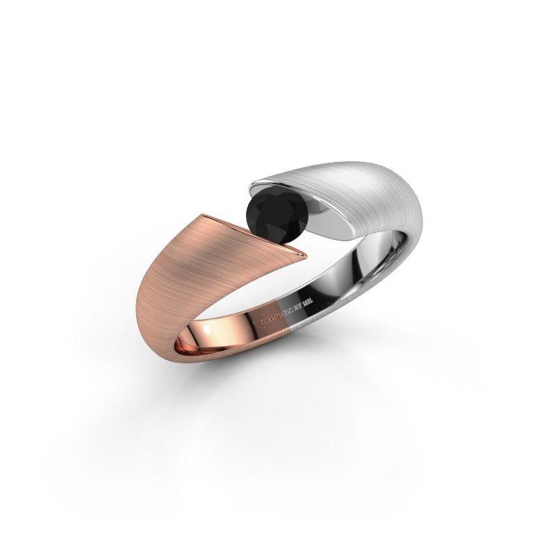 Image de Bague de fiançailles Hojalien 1<br/>585 or rose<br/>Diamant noir 0.30 crt