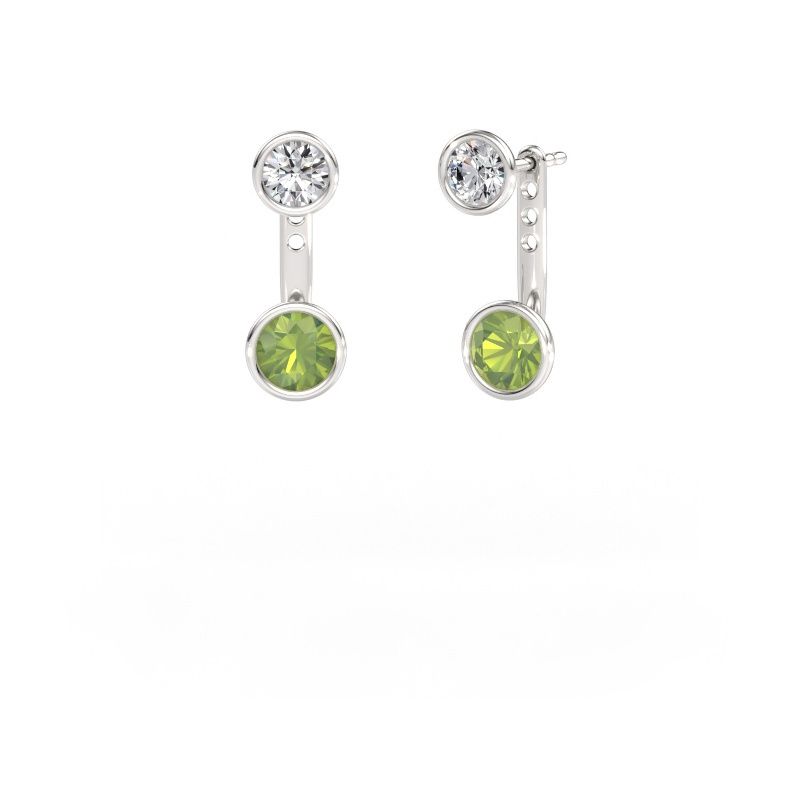 Ohrringe Halle 585 Weißgold Peridot 6 mm