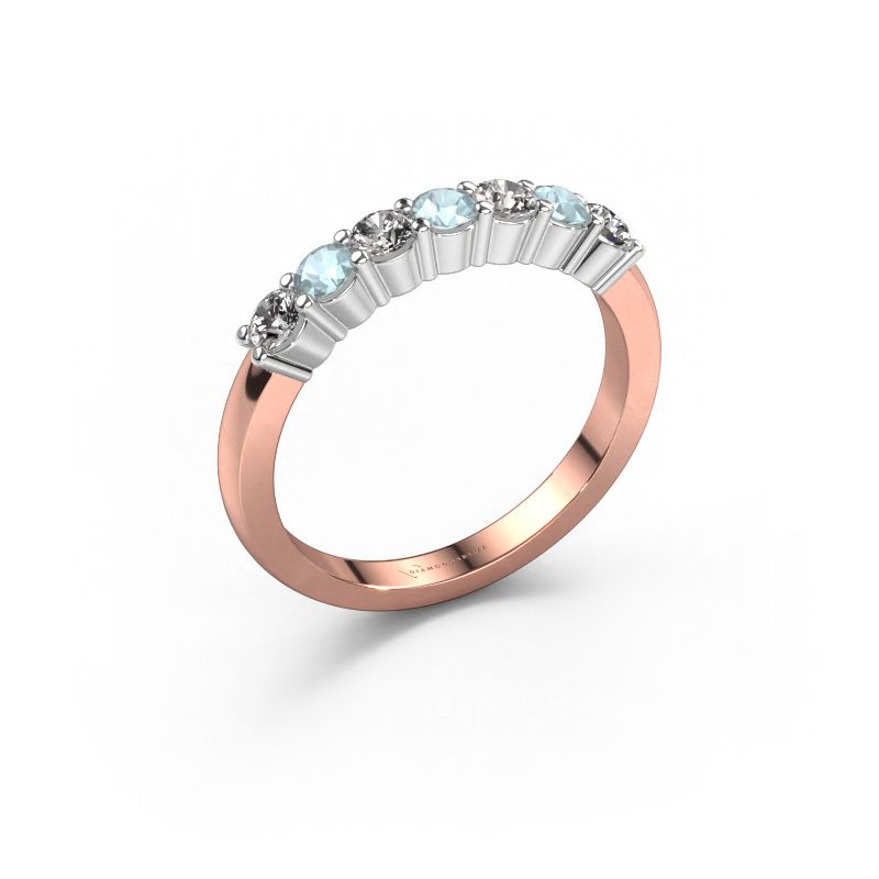 Ring Yasmin 7 585 Roségold Aquamarin 2.7 mm