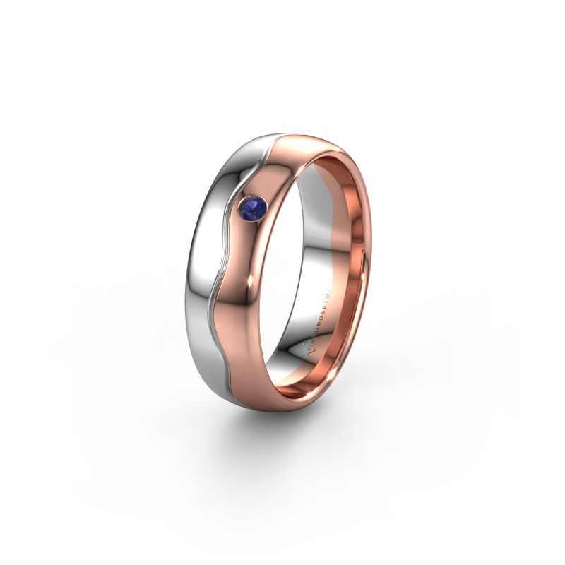 Wedding ring WH0701L36AP 585 white gold sapphire ±6x1.7 mm