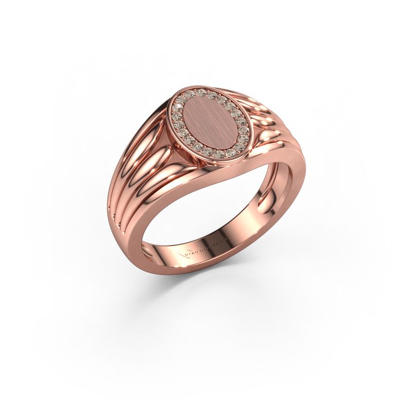 Pinky ring Marinus 585 rose gold brown diamond 0.15 crt