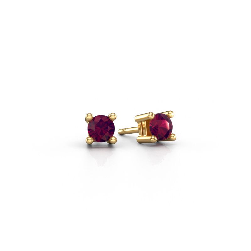 Oorknopjes Eline 585 goud rhodoliet 5 mm