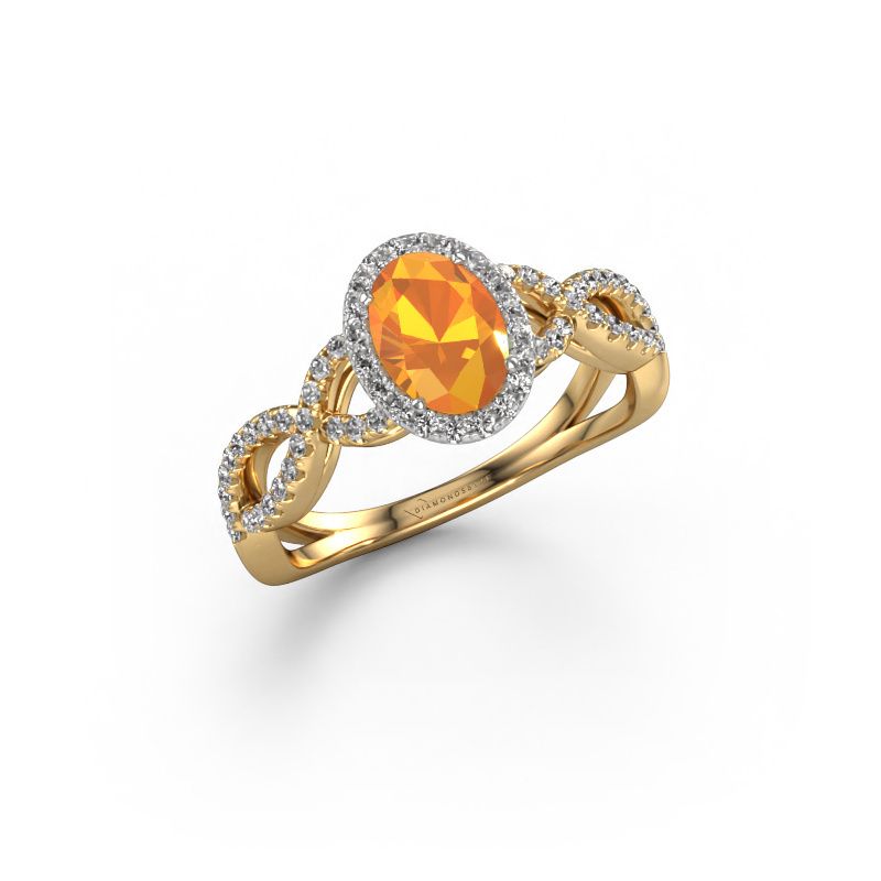 Verlovingsring Dionne ovl 585 goud citrien 7x5 mm