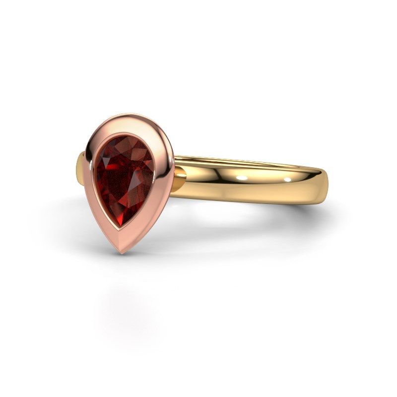 Image of Stacking ring Trudy Pear 585 gold garnet 7x5 mm