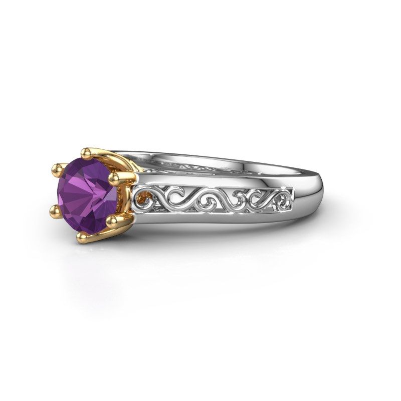 Image of Engagement ring shan<br/>585 white gold<br/>Amethyst 6 mm