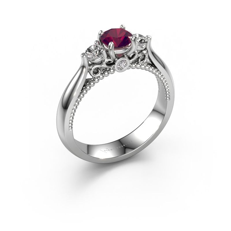 Verlobungsring Tiffani 950 Platin Rhodolit 5 mm