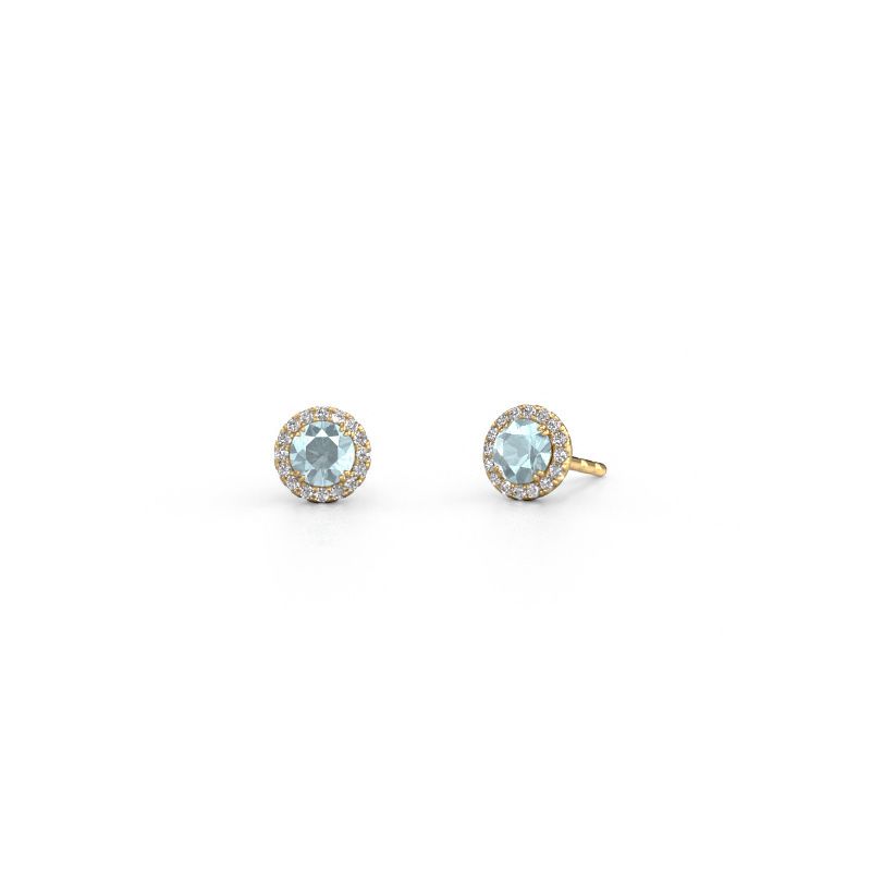 Earrings Seline rnd 585 gold aquamarine 4 mm