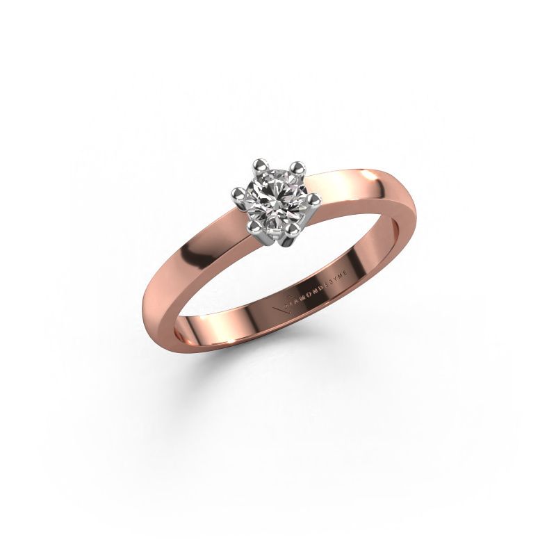 Verlovingsring Luna 1 585 rosé goud lab-grown diamant 0.055 crt