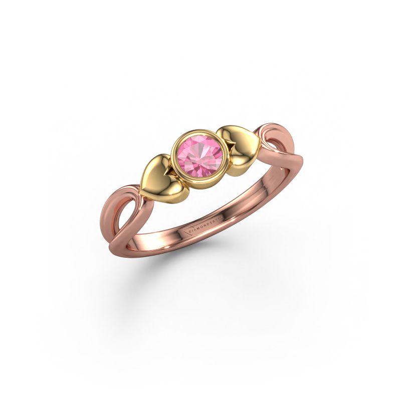 Bague Lorrine 585 or rose saphir rose 4 mm
