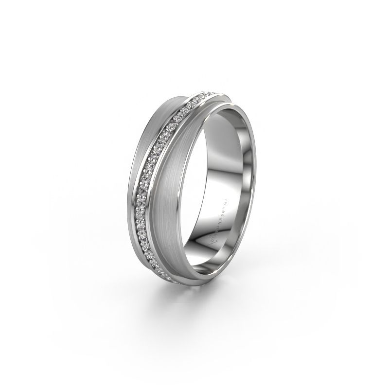 Bague de mariage WH2126L 585 or blanc diamant synthétique ±6 x 1,7 mm
