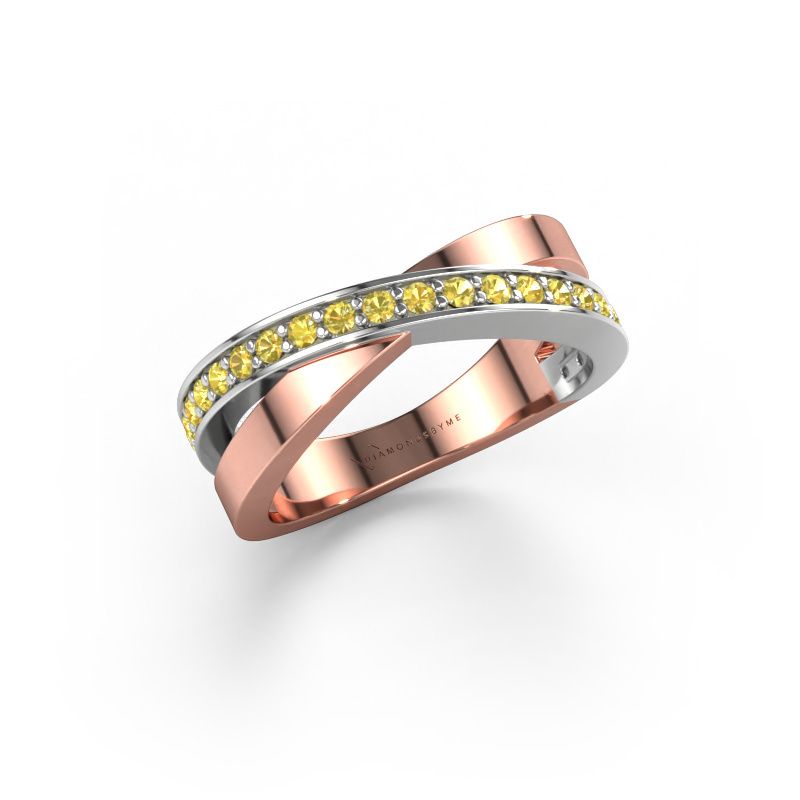 Ring Essie 585 rose gold yellow sapphire 1.5 mm